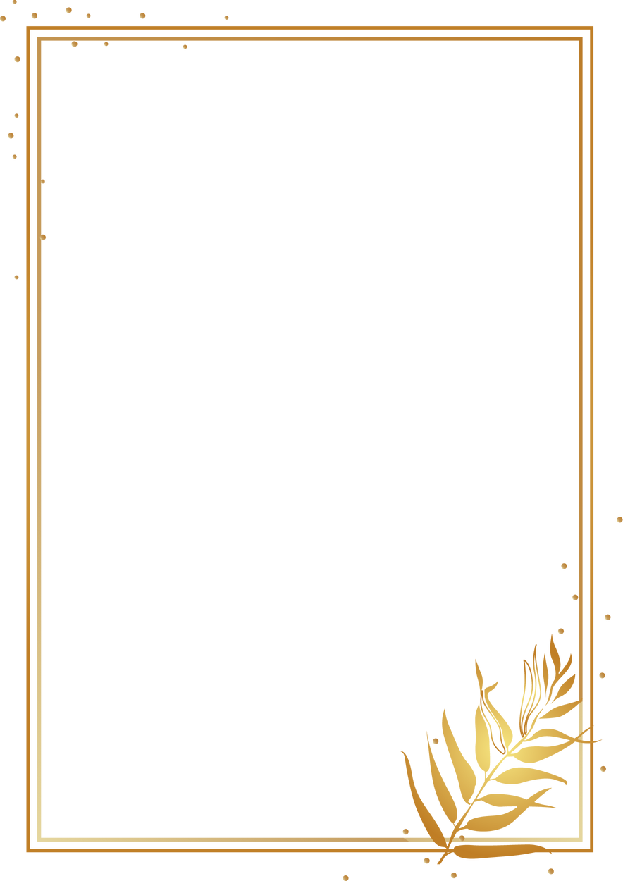 golden, elegant, floral frame, vertical border 28