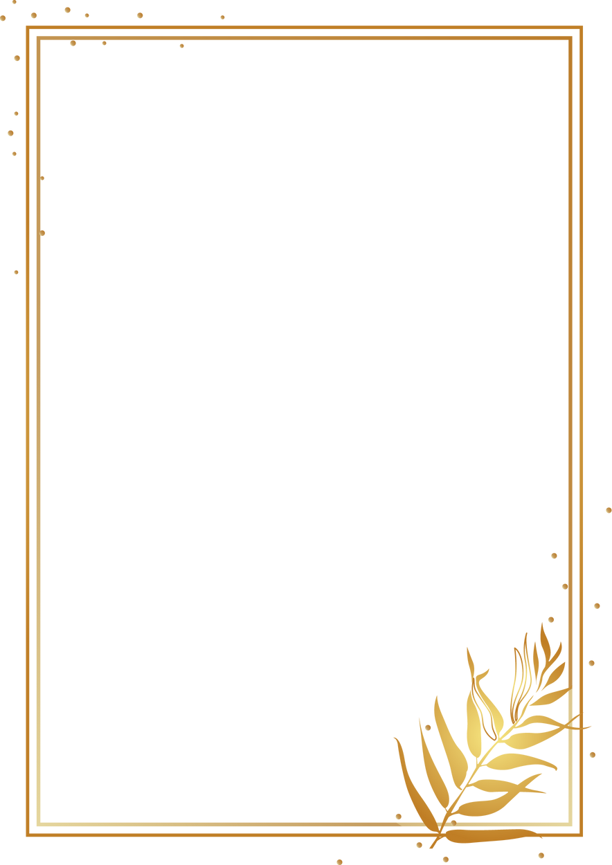 golden, elegant, floral frame, vertical border 28